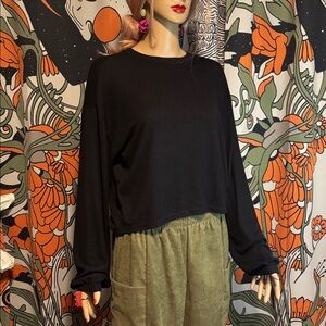 Zella Black Oversized Long Sleeve Tee–Buttery Soft Athleisure Lounge Essential